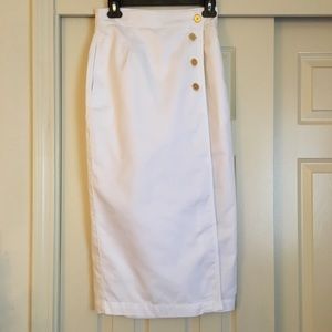 Vintage Liz Sport White Midi Skirt Size 6